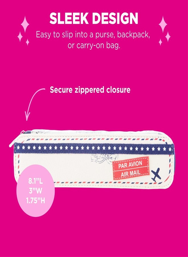 Miamica Women's Zippered Pill Case with 7-Day Removable Plastic Organizer, Cream, 8.1” x 3” x 1.75” – Weekly Medicine Box w/Roll Up Design - Image 2